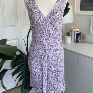 Reformation Calix Dress (New with Tags, Purple Floral, Size Medium)
